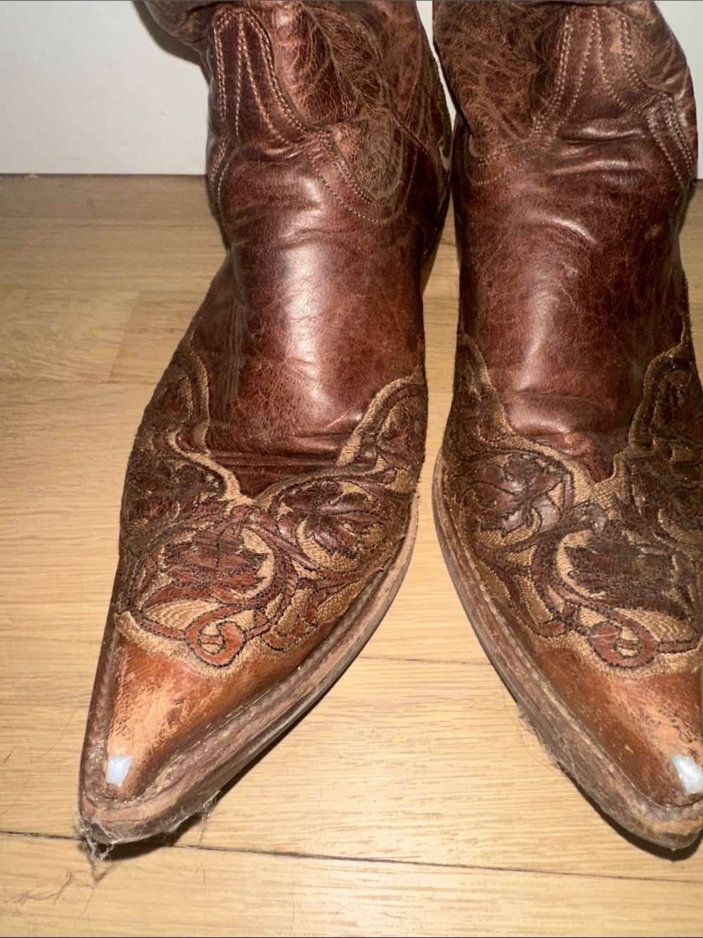 Old Gringo Brown Embroidered Leather Western Heeled Boots - Picture 7 of 9